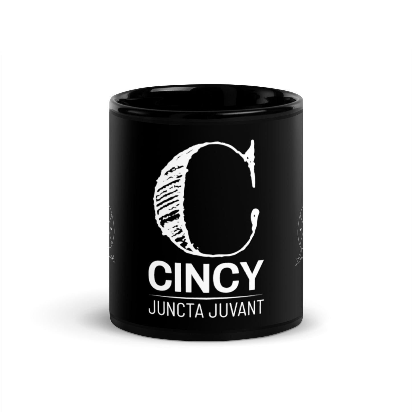 Cincy Juncta Juvant - Black Glossy Mug